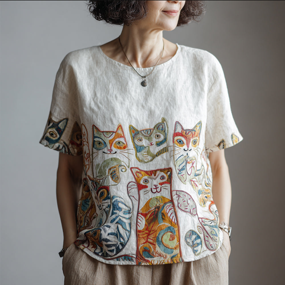 Mommy's Multi-colored Round-neck Top