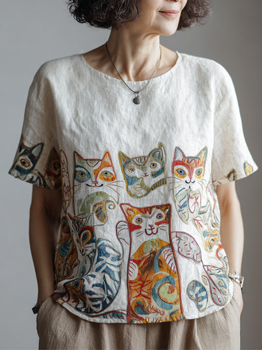 Mommy's Multi-colored Round-neck Top