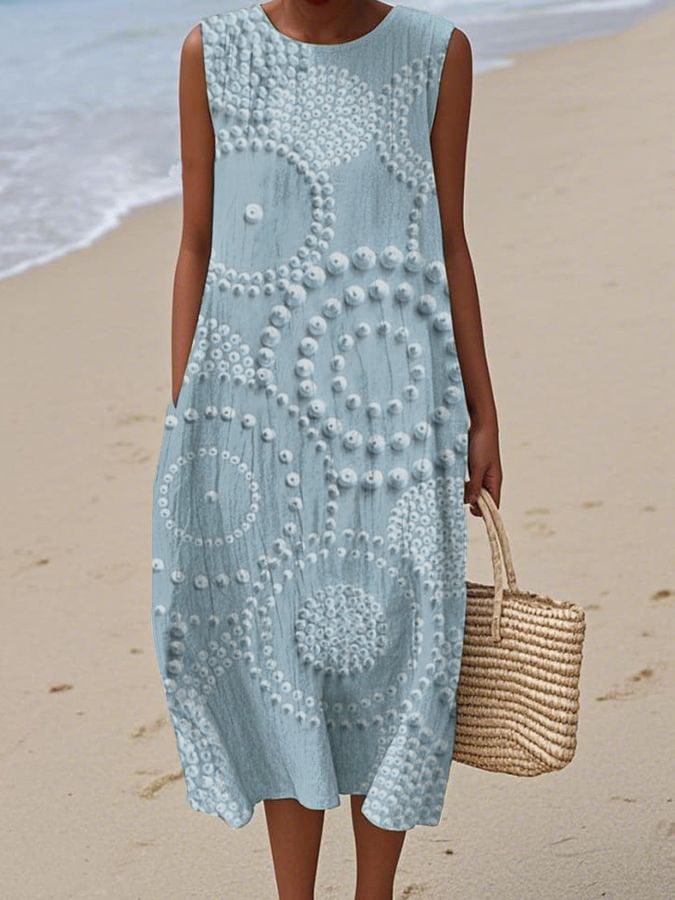 Women's Casual  Print Round Neck Sleeveless Dress