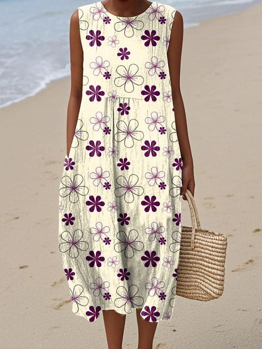 Women's Casual Floral Sleeveless Dress