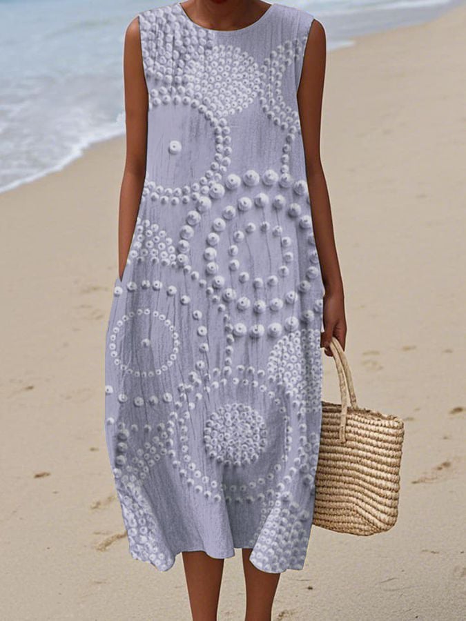 Women's Casual  Print Round Neck Sleeveless Dress