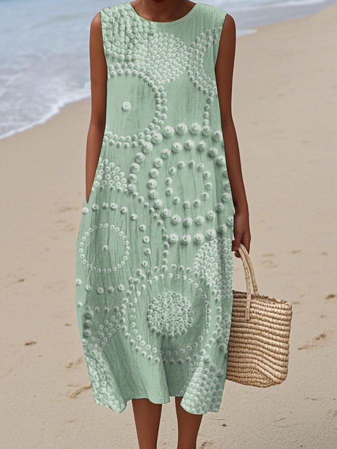 Women's Casual  Print Round Neck Sleeveless Dress